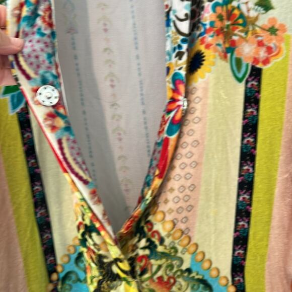 Johnny Was Angie Kimono Silk Velvet Tunic Dress Floral Robe Duster Large Boho - Picture 10 of 15